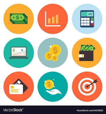 Business financial icons collection vector image