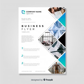 Business flyer template with modern style Free Vector
