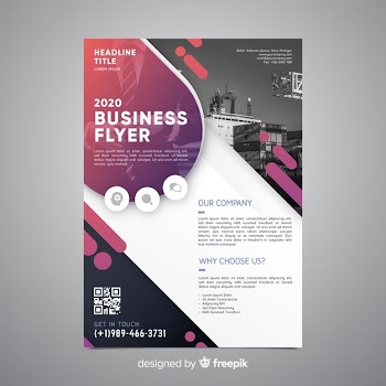 Business flyer template with photo Free Vector