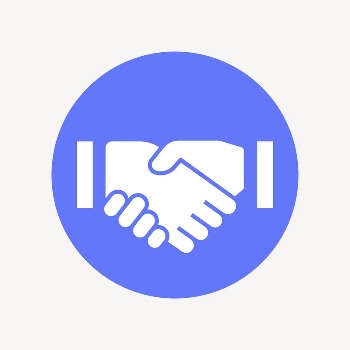 Business handshake icon badge, flat | Free Icons - rawpixel