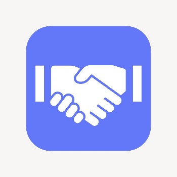 Business handshake icon, flat square | Free Icons - rawpixel