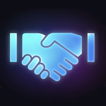 Business handshake icon, neon glow | Free Icons - rawpixel