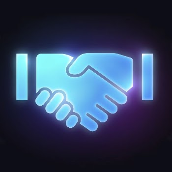 Business handshake icon, neon glow | Free Icons - rawpixel