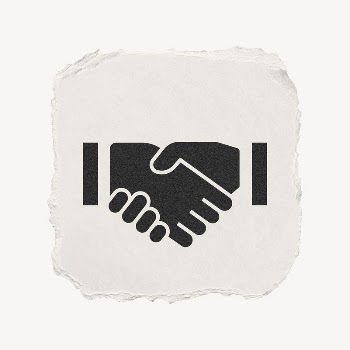 Business handshake icon, ripped paper | Free PSD - rawpixel
