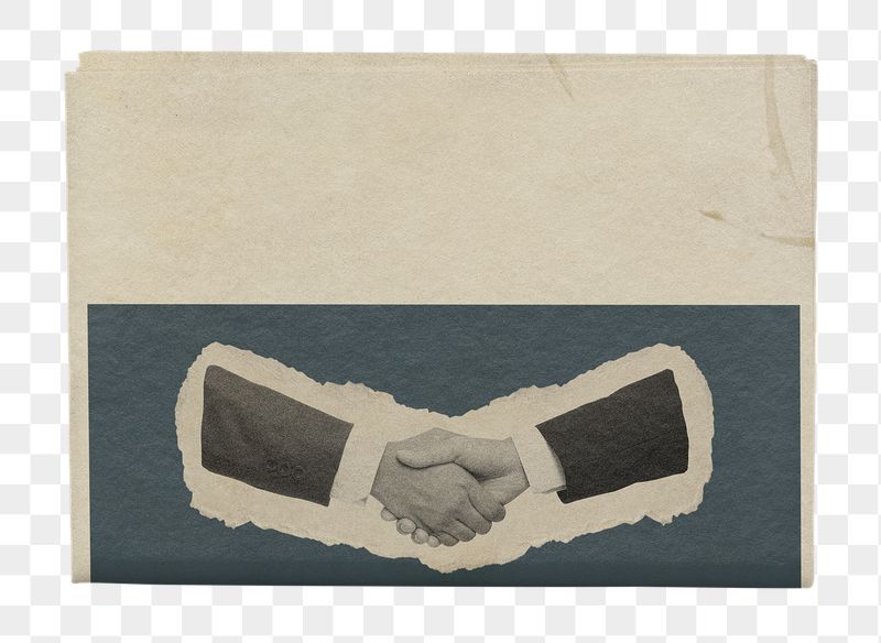 Business handshake png newspaper sticker, | Free PNG - rawpixel