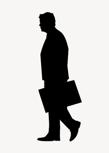 Business holding briefcase silhouette, walking | Free Vector - rawpixel
