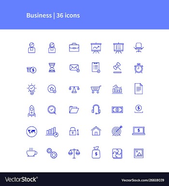 Business icons pack vector image