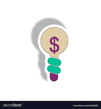 Business idea in paper sticker vector image