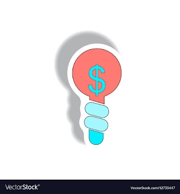 Business idea in paper sticker vector image