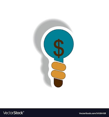 Business idea in paper sticker vector image