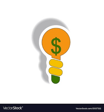Business idea in paper sticker vector image