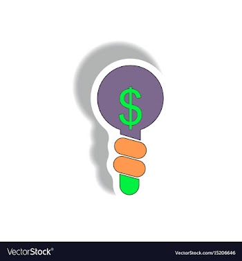 Business idea in paper sticker vector image