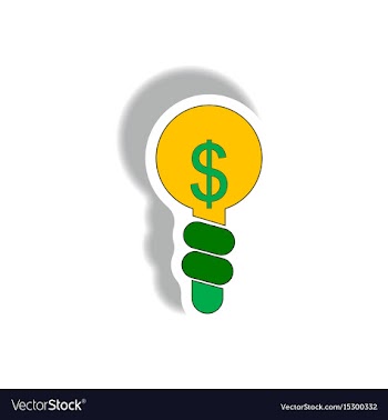 Business idea in paper sticker vector image