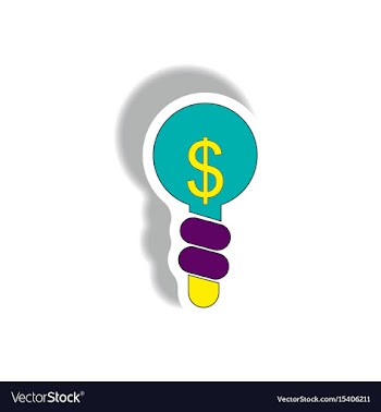 Business idea in paper sticker vector image