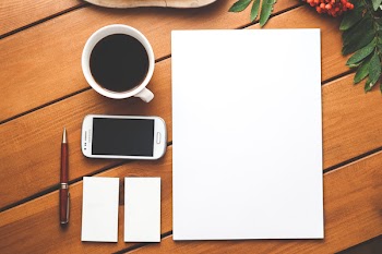 Business identity. Blank stationery set on wood background 