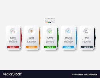 business infographic template with step or option