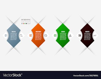 business infographic template with step or option