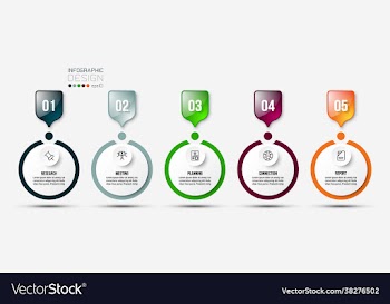 business infographic template with step or option