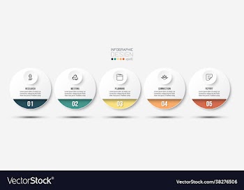business infographic template with step or option
