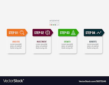 business infographic template with step or option