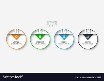 business infographic template with step or option
