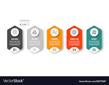 business infographic template with step or option