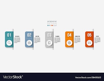 business infographic template with step or option