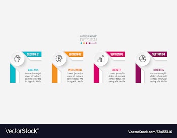 business infographic template with step or option
