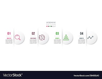 business infographic template with step or option
