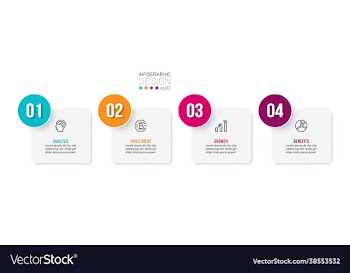 business infographic template with step or option