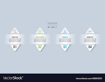 business infographic template with step or option