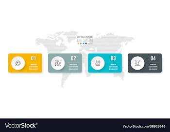 business infographic template with step or option