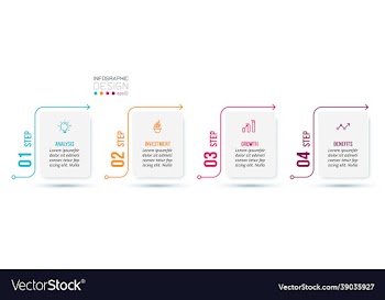 business infographic template with step or option