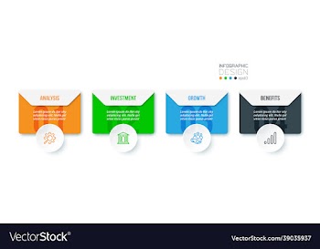 business infographic template with step or option