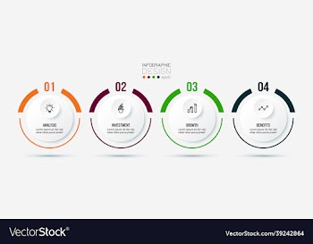 business infographic template with step or option