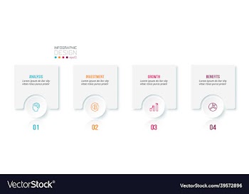 business infographic template with step or option