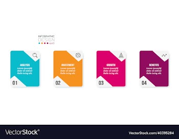 business infographic template with step or option