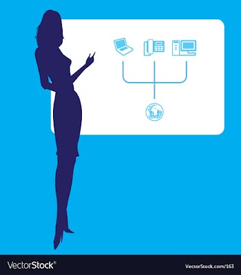 Business lady points at graph vector image