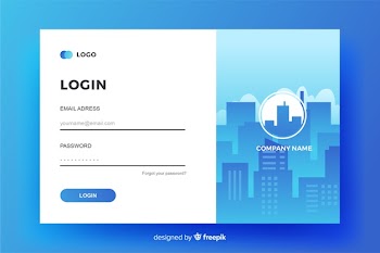 Business log in landing page design Free Vector