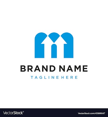 business logo letter m arrow icon