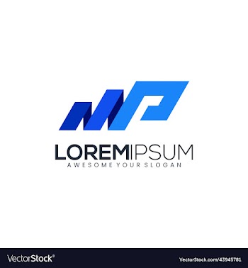 business logo letter p blues color gradient