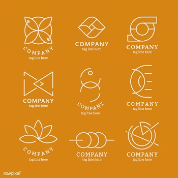 Business logo set on orange | Free stock vector - 581864