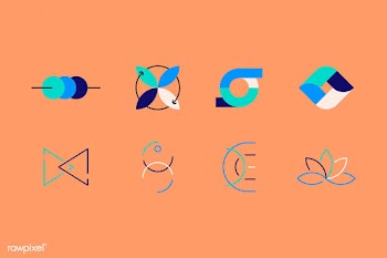 Business logo set on orange | Free stock vector - 581910