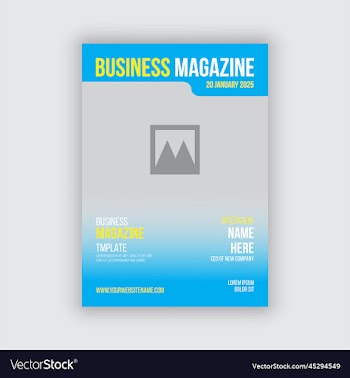 business magazine cover template with photo