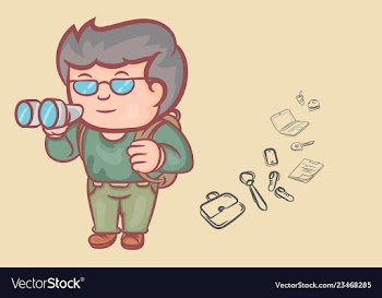 Business man cartoon adventure concept vector image