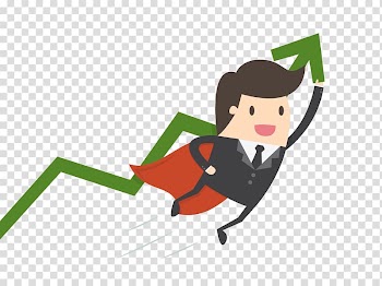 Business man with line graph , Businessperson Small business Company Marketing, work superman transparent background PNG clipart