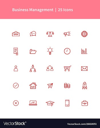 Business management icon pack vector image