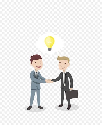 Business Management Sales Service - Vector color business meeting with men 