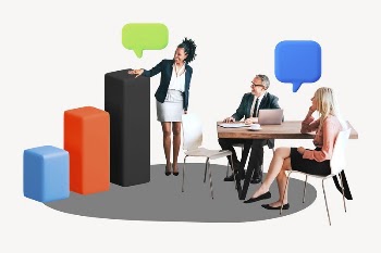 Business meeting, 3D bar charts | Free Photo - rawpixel