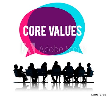 Business meeting about core values